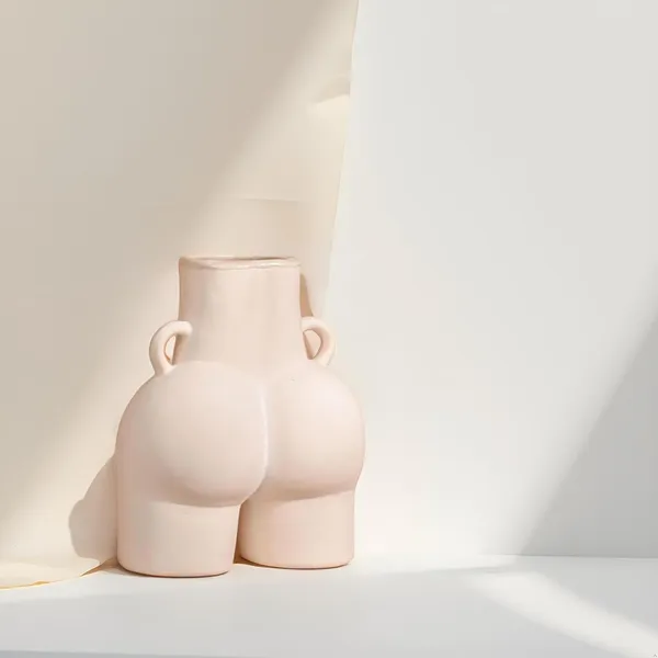 Ceramic_Bum_Shape_Vase_Unique_Planter_&_Flower_Pot_For_Home_Decor,_Living_Room,_Bedroom_|_Shelf_Decoration