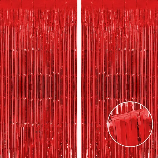 Golden_Fringe_Foil_Curtain_(Pack_Of_4)_For_Birthday/Anniversary/Marriage_And_Bachelorette_Decoration_(Red)