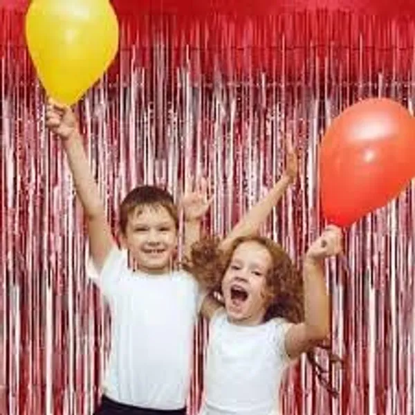 Golden_Fringe_Foil_Curtain_(Pack_Of_4)_For_Birthday/Anniversary/Marriage_And_Bachelorette_Decoration_(Red)
