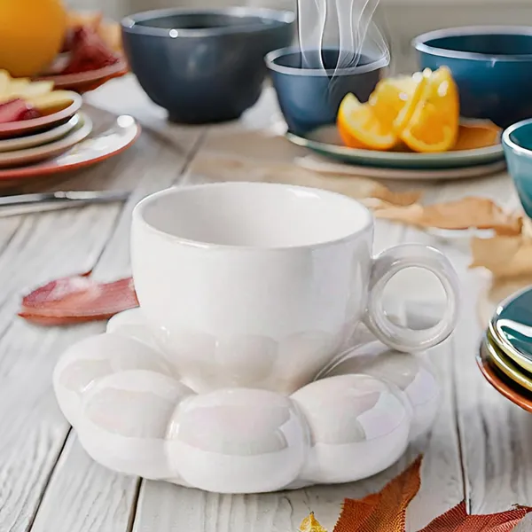 Ceramic_Bubble_Mug_&_Dessert_Plate_Set_|_Ideal_For_Gift_|_Coffee_Mug_For_Birthday,_Wedding,_Anniversary_Cup_Plate_Gift_For_Anyone_(White)