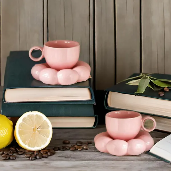 Ceramic_Bubble_Mug_&_Dessert_Plate_Set_|_Ideal_For_Gift_|_Coffee_Mug_For_Birthday,_Wedding,_Anniversary_Cup_Plate_Gift_For_Anyone_(Bubble_Cup)_(Pink),_200_Ml
