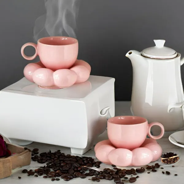 Ceramic_Bubble_Mug_&_Dessert_Plate_Set_|_Ideal_For_Gift_|_Coffee_Mug_For_Birthday,_Wedding,_Anniversary_Cup_Plate_Gift_For_Anyone_(Bubble_Cup)_(Pink),_200_Ml