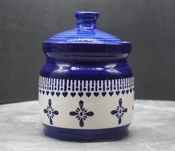 Handicrafts_Ceramic_Pickle_Jars_1000_Ml_Pottery_Storage_Jar_For_Pickle,_Cornichon_Storage_Jar_For_Pickle_Barni_For_Achar,_Jar_Storage_Container_(Blue)