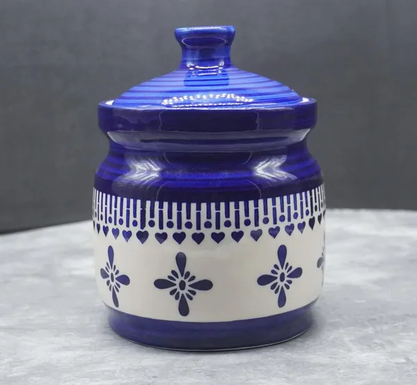 Handicrafts_Ceramic_Pickle_Jars_1000_Ml_Pottery_Storage_Jar_For_Pickle,_Cornichon_Storage_Jar_For_Pickle_Barni_For_Achar,_Jar_Storage_Container_(Blue)