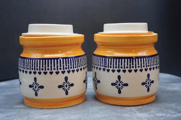 Handicrafts_Ceramic_Pickle_Jars_1000_Ml_Pottery_Ceramic_Storage_Jar_For_Pickle,_Ceramic_Cornichon_Storage_Jar_For_Pickle_Barni_For_Achar,_Jar_Storage_Container_(Pack-2)_(Yellow)