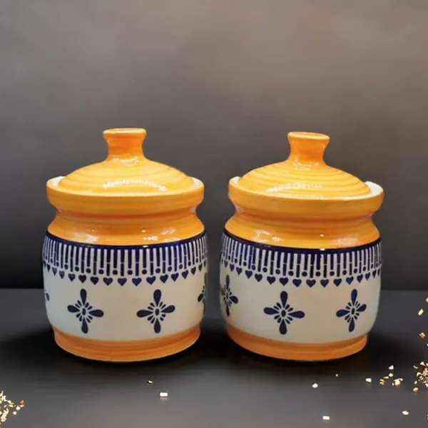 Handicrafts_Ceramic_Pickle_Jars_1000_Ml_Pottery_Ceramic_Storage_Jar_For_Pickle,_Ceramic_Cornichon_Storage_Jar_For_Pickle_Barni_For_Achar,_Jar_Storage_Container_(Pack-2)_(Yellow)