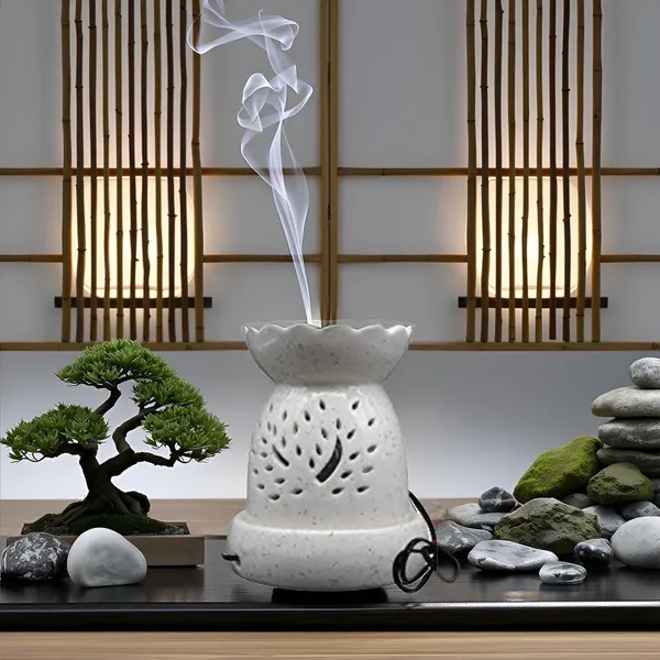 Ceramic_Electric_Aroma_Oil_Ceramic_Diffuser_Burner_In_Matka_Shape_With_Electric_Bulb_And_Oil_Glossy_Finish_Height_11_Cm_(White)
