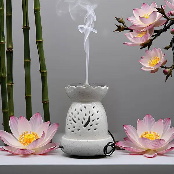 Ceramic_Electric_Aroma_Oil_Ceramic_Diffuser_Burner_In_Matka_Shape_With_Electric_Bulb_And_Oil_Glossy_Finish_Height_11_Cm_(White)