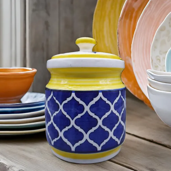 Ceramic_Pickle_Jars_With_Unique_Lids_Multipurpose_Barni_For_Chutney,_Pickle_Jar_Storage_Container,_Dining_Table_Container_(1200_Ml)_-_Yellow