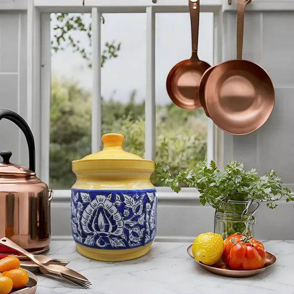Pure_Ceramic_Pickle_Jars_With_Unique_Lids_Multipurpose_Barni_For_Chutney,_Pickle_Jar_Storage_Container,_Dining_Table_Container_(1000_Ml)_-_Yellow