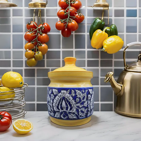 Pure_Ceramic_Pickle_Jars_With_Unique_Lids_Multipurpose_Barni_For_Chutney,_Pickle_Jar_Storage_Container,_Dining_Table_Container_(1000_Ml)_-_Yellow