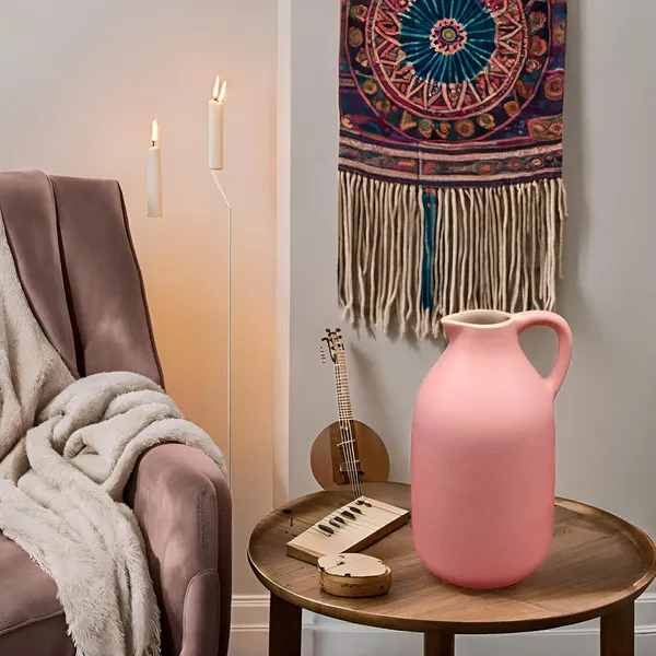 Handicrafts_Ceramic_Flower_Vase_In_Bottle_Shape__Stylish_Bottle_Shape_Design,_Ideal_For_Office_And_Living_Room_Centerpieces,_Elegant_Pot_For_Modern_Home_Decor,_Perfect_For_Any_Table_(Pink)