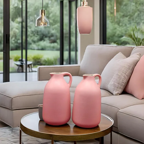 Handicrafts_Ceramic_Flower_Vase_In_Bottle_Shape__Stylish_Bottle_Shape_Design,_Ideal_For_Office_And_Living_Room_Centerpieces,_Elegant_Pot_For_Modern_Home_Decor_(Pink)