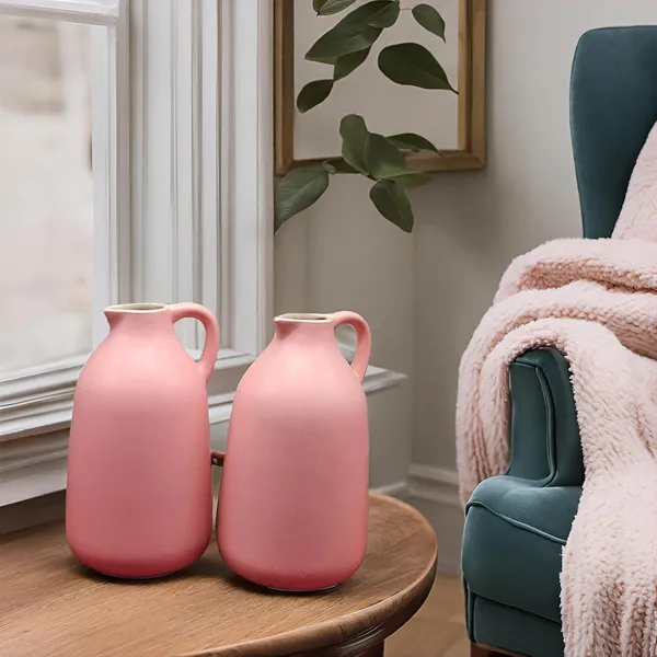 Handicrafts_Ceramic_Flower_Vase_In_Bottle_Shape__Stylish_Bottle_Shape_Design,_Ideal_For_Office_And_Living_Room_Centerpieces,_Elegant_Pot_For_Modern_Home_Decor_(Pink)