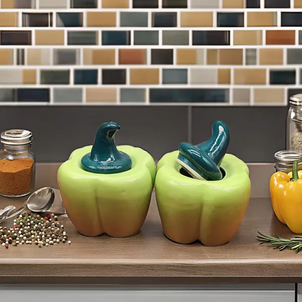 Ceramic_Capsicum_Decorative_Pickle_Jar_Food_Storage_Jar_Multipurpose_Aachar_Masala_Jar_For_Kitchen_And_Dining_Table_500_Ml_Set_Of_2_(Green)