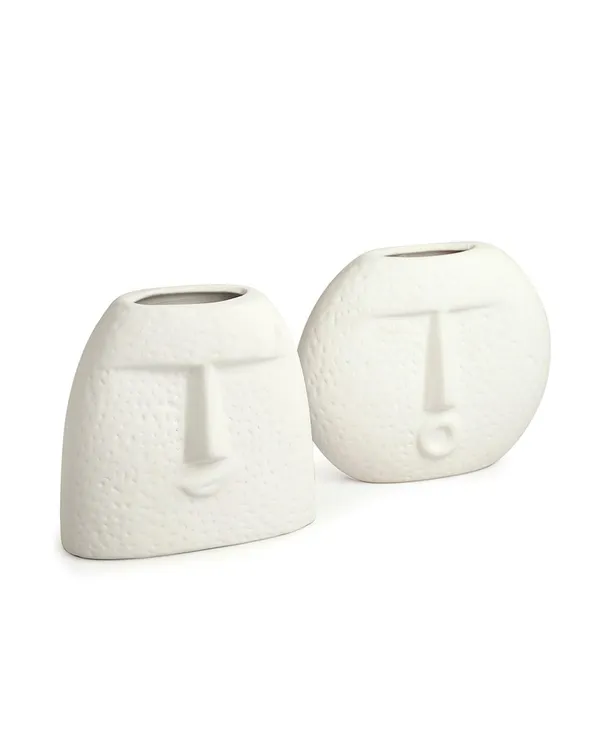 Ceramic_Tribal_Face_Vases_Pack_Of_2_|_Face_Shaped_Decorative_Flower_Pots_For_Living_Room_&_Bedroom_|_Unique_Home_Decoration_Items