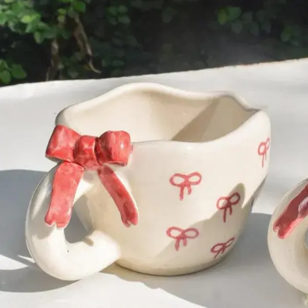3D_Rose_Ceramic_Mug_|_Handmade_Polka_Dot_Coffee_&_Tea_Cup_|_Unique_Gift_For_Birthday,_Valentine_&_Anniversary_|_240Ml_|_Microwave_Safe_(Bow2)