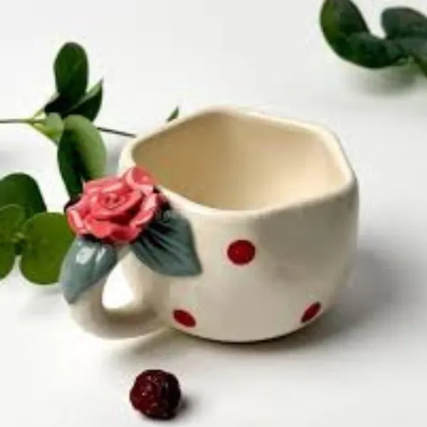 3D_Rose_Ceramic_Mug_|_Handmade_Polka_Dot_Coffee_&_Tea_Cup_|_Unique_Gift_For_Birthday,_Valentine_&_Anniversary_|_240Ml_|_Microwave_Safe_(Rose2)