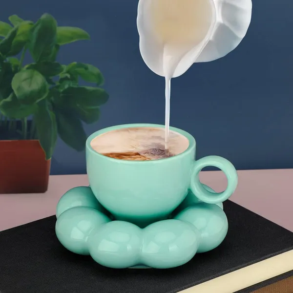 Ceramic_Bubble_Mug_&_Dessert_Set_|_Ideal_For_Gift_|_Coffee_Mug_For_Birthday,_Wedding,_Anniversary_Gift_For_Anyone_(Bubble_Cup)_(Blue)