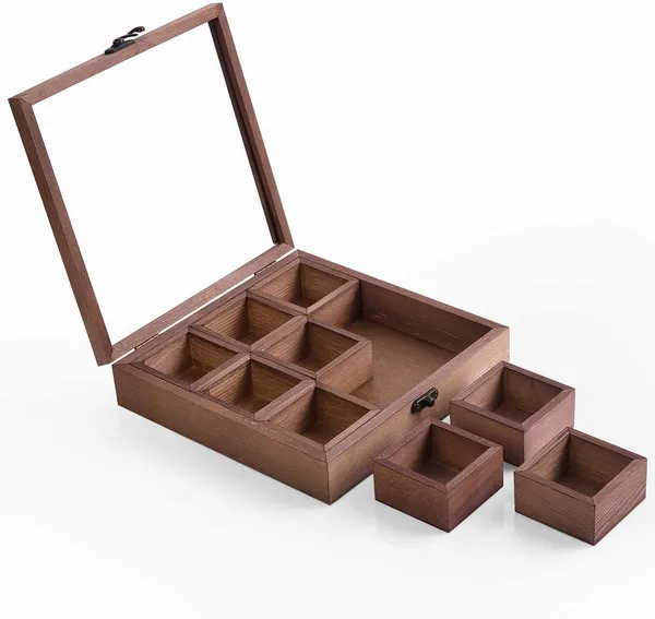 Wooden_Masala_Daani_|_9-Compartment_Spice_Box_With_Lid_|_Handcrafted_Wooden_Storage_Box_For_Kitchen_&_Dining_|_Traditional_Brown_Organizer_For_Indian_Spices