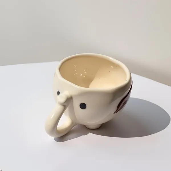 Ceramic_Elephant_Shaped_Mug_|_Cute_White_Animal_Mug_With_Trunk_Handle_&_Brown_Ear_|_Coffee,_Tea,_Milk_Cup_|_Kids_&_Gift_Friendly_|_(1_Piece)