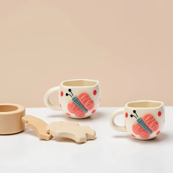 Handmade_Butterfly_Ceramic_Mug_|_Cute_Butterfly_&_Polka_Dot_Design_|_Coffee,_Tea,_Milk_Cup_|_Gift_For_Girls_&_Kids_|_White_&_Pink_(2_Piece)