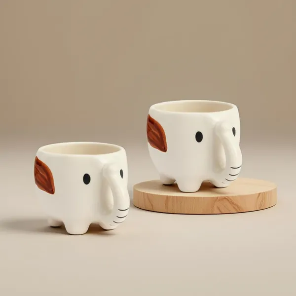 Ceramic_Elephant_Shaped_Mug_|_Cute_White_Animal_Mug_With_Trunk_Handle_&_Brown_Ear_|_Coffee,_Tea,_Milk_Cup_|_Kids_&_Gift_Friendly_|_(2_Piece)