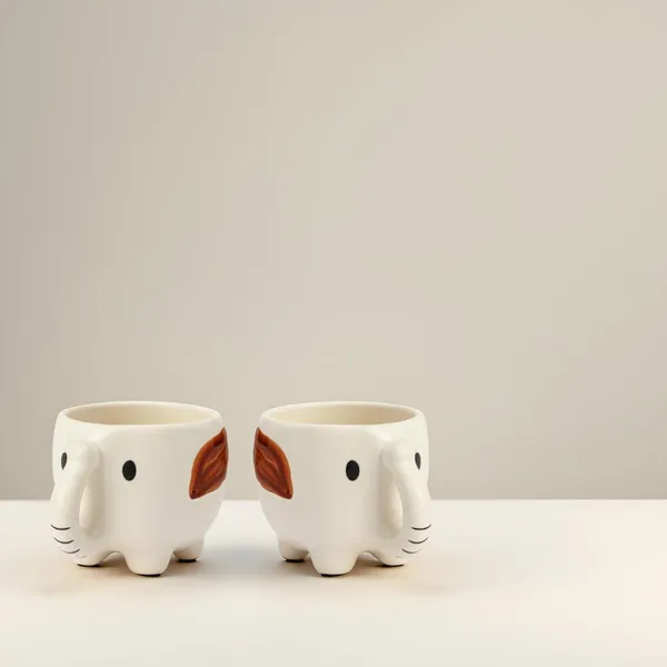 Ceramic_Elephant_Shaped_Mug_|_Cute_White_Animal_Mug_With_Trunk_Handle_&_Brown_Ear_|_Coffee,_Tea,_Milk_Cup_|_Kids_&_Gift_Friendly_|_(2_Piece)