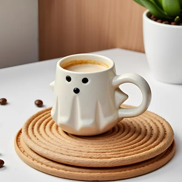 Ghost-Themed_Ceramic_Mug_&_Plate_Set_|_Cute_Ghost_Design_Cup_With_Tray_For_Coffee,_Tea_&_Snacks_|_White