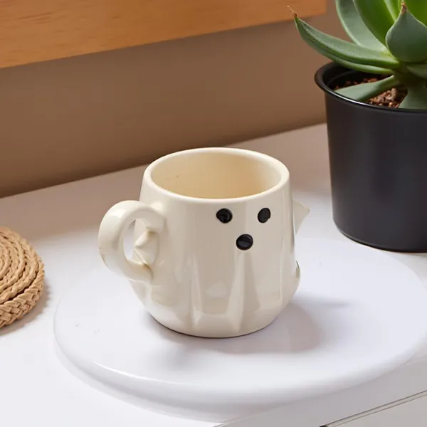 Ghost-Themed_Ceramic_Mug_&_Plate_Set_|_Cute_Ghost_Design_Cup_With_Tray_For_Coffee,_Tea_&_Snacks_|_White