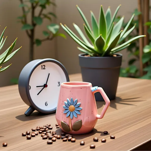 Handmade_Flower_Ceramic_Mug_|_Pink_Cup_With_Embossed_Blue_Daisy_Design_|_Coffee,_Tea,_Milk_Mug_|_Gift_For_Girls,_Friends_&_Family_|_(1_Piece)