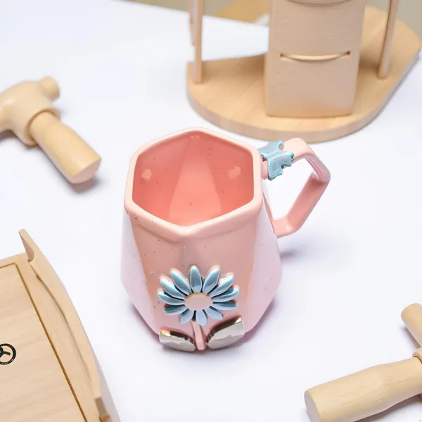 Handmade_Flower_Ceramic_Mug_|_Pink_Cup_With_Embossed_Blue_Daisy_Design_|_Coffee,_Tea,_Milk_Mug_|_Gift_For_Girls,_Friends_&_Family_|_(1_Piece)