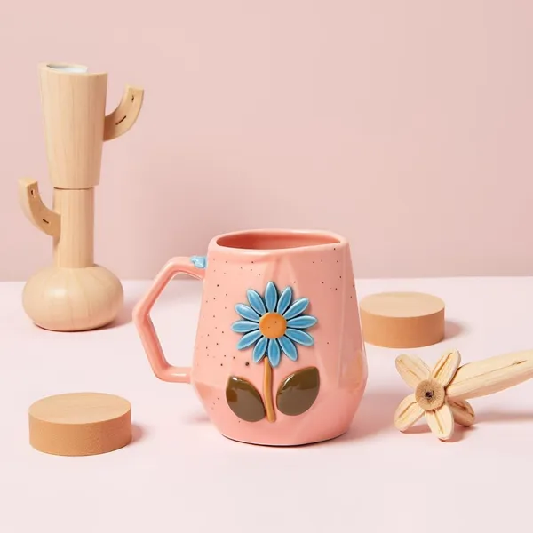 Handmade_Flower_Ceramic_Mug_|_Pink_Cup_With_Embossed_Blue_Daisy_Design_|_Coffee,_Tea,_Milk_Mug_|_Gift_For_Girls,_Friends_&_Family_|_(1_Piece)