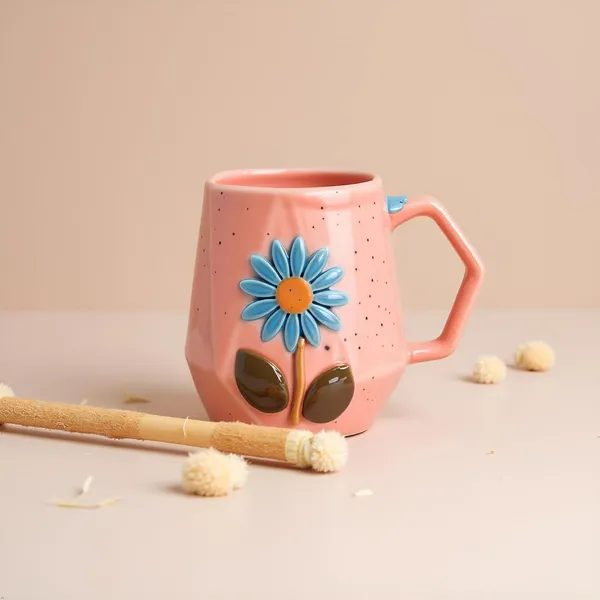 Handmade_Flower_Ceramic_Mug_|_Pink_Cup_With_Embossed_Blue_Daisy_Design_|_Coffee,_Tea,_Milk_Mug_|_Gift_For_Girls,_Friends_&_Family_|_(1_Piece)