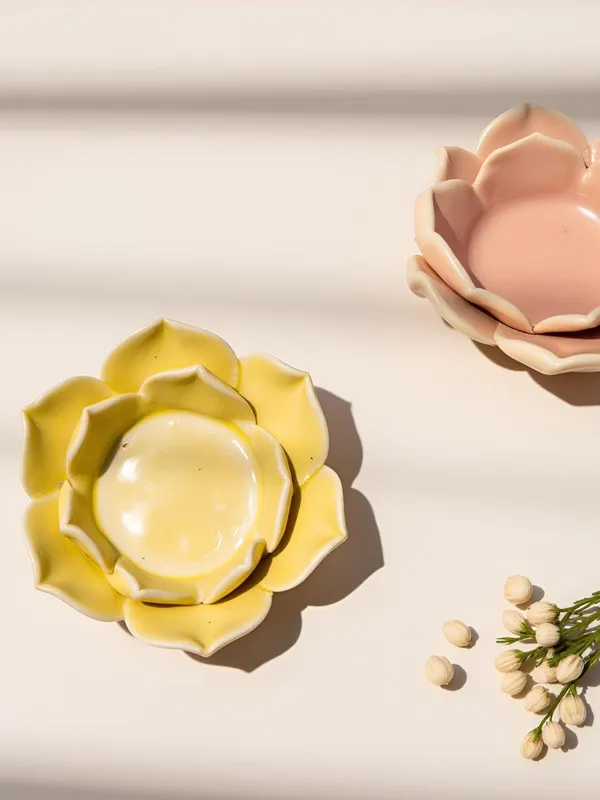 Ceramic_Flower_Candle_Holder_Lotus_Diya_Set_Of_2_|_Decorative_Tealight_Holder_For_Pooja_Room,_Temple_&_Home_Decor_|_Traditional_Festival_Decoration_(Yellow-Pink)