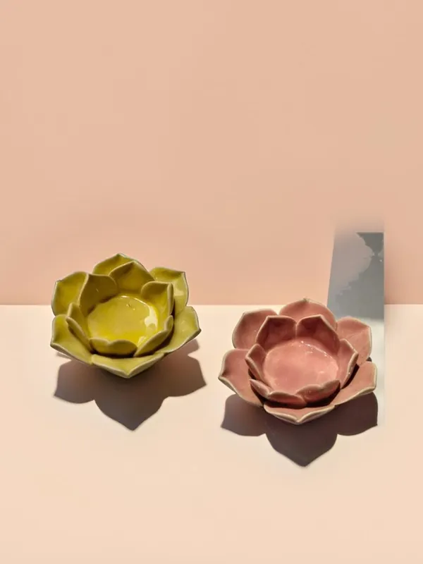 Ceramic_Flower_Candle_Holder_Lotus_Diya_Set_Of_2_|_Decorative_Tealight_Holder_For_Pooja_Room,_Temple_&_Home_Decor_|_Traditional_Festival_Decoration_(Yellow-Pink)