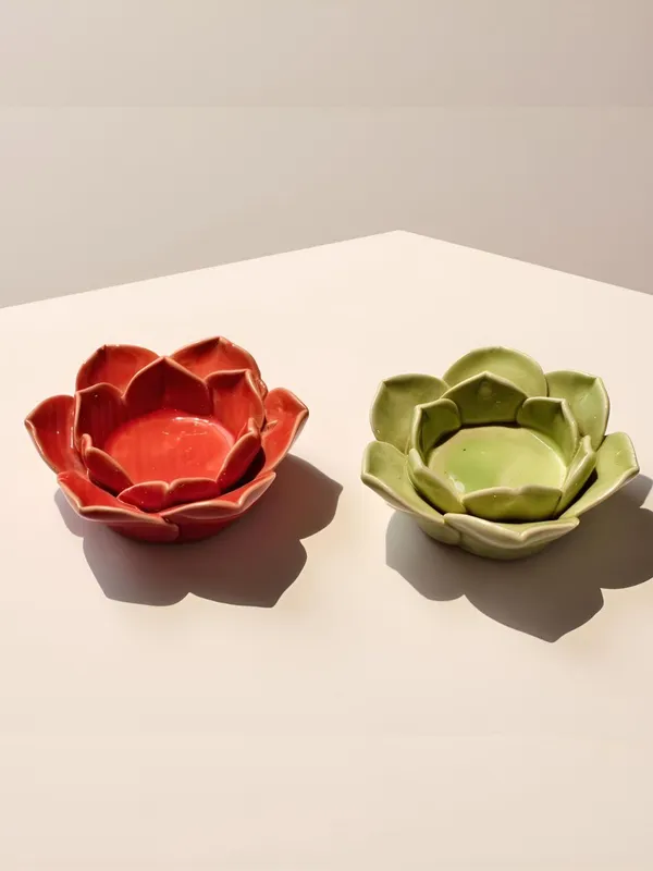 Handicrafts_Ceramic_Flower_Candle_Holder_Lotus_Diya__Set_Of_2_|_Decorative_Tealight_Holder_For_Pooja_Room,_Temple_&_Home_D�cor_|_Traditional_Festival_Decoration_(Red-Green)