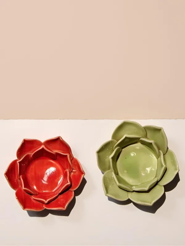 Handicrafts_Ceramic_Flower_Candle_Holder_Lotus_Diya__Set_Of_2_|_Decorative_Tealight_Holder_For_Pooja_Room,_Temple_&_Home_D�cor_|_Traditional_Festival_Decoration_(Red-Green)
