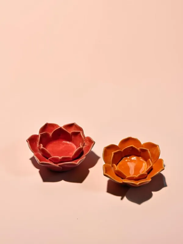 Handicrafts_Ceramic_Flower_Candle_Holder_Lotus_Diya__Set_Of_2_|_Decorative_Tealight_Holder_For_Pooja_Room,_Temple_&_Home_D�cor_|_Traditional_Festival_Decoration_(Red-Orange)