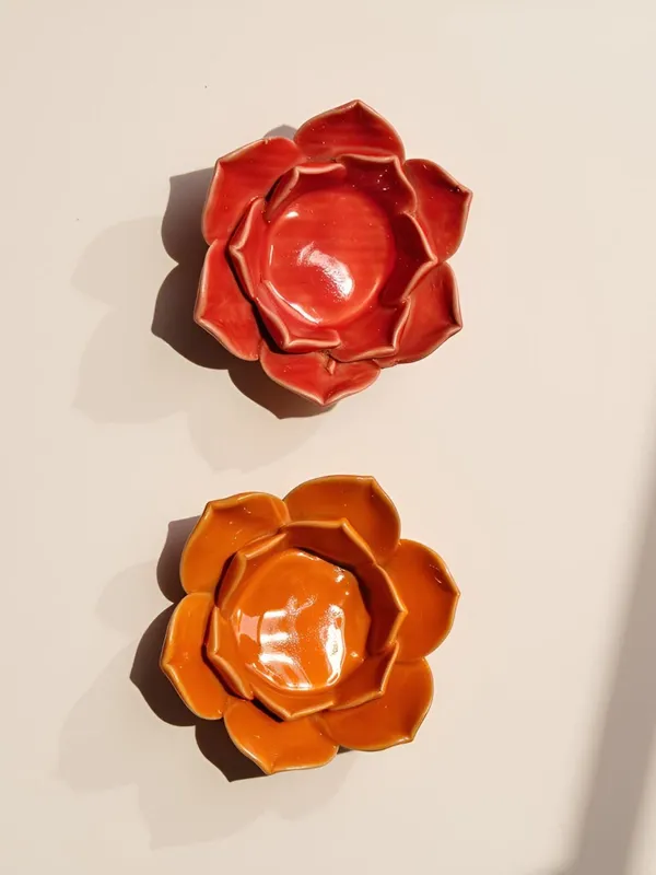 Handicrafts_Ceramic_Flower_Candle_Holder_Lotus_Diya__Set_Of_2_|_Decorative_Tealight_Holder_For_Pooja_Room,_Temple_&_Home_D�cor_|_Traditional_Festival_Decoration_(Red-Orange)