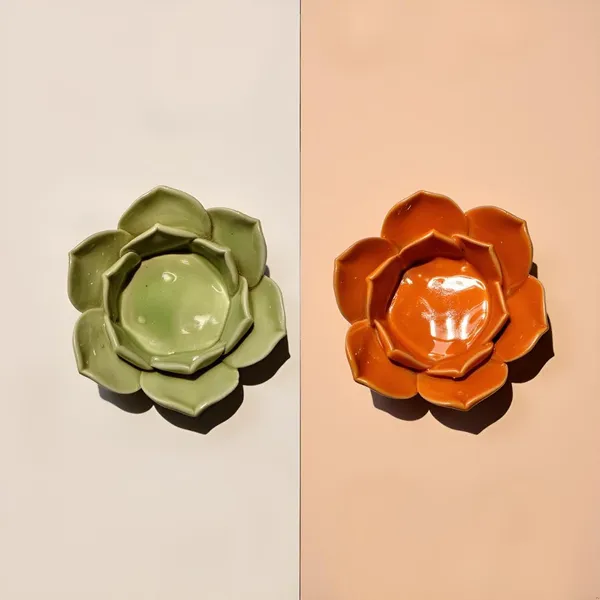 Ceramic_Flower_Candle_Holder_Lotus_Diya_Set_Of_2_|_Decorative_Tealight_Holder_For_Pooja_Room,_Temple_&_Home_Decor_|_Traditional_Festival_Decoration_(Green-Ornage)