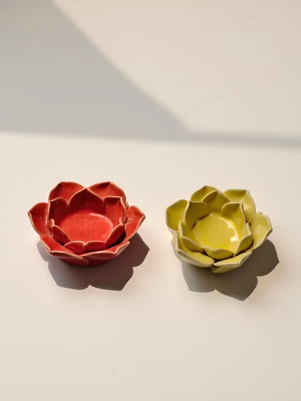 Handicrafts_Ceramic_Flower_Candle_Holder_Lotus_Diya__Set_Of_2_|_Decorative_Tealight_Holder_For_Pooja_Room,_Temple_&_Home_D�cor_|_Traditional_Festival_Decoration_(Red-Yellow)