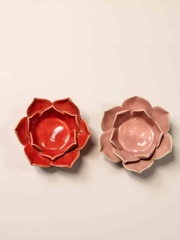 Handicrafts_Ceramic_Flower_Candle_Holder_Lotus_Diya__Set_Of_2_|_Decorative_Tealight_Holder_For_Pooja_Room,_Temple_&_Home_D�cor_|_Traditional_Festival_Decoration_(Red-Pink)