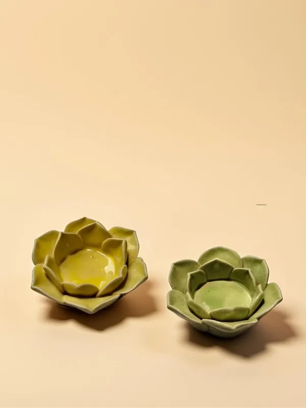 Ceramic_Flower_Candle_Holder_Lotus_Diya_Set_Of_2_|_Decorative_Tealight_Holder_For_Pooja_Room,_Temple_&_Home_Decor_|_Traditional_Festival_Decoration_(Yellow-Green)