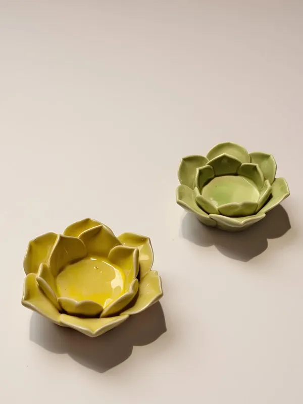 Ceramic_Flower_Candle_Holder_Lotus_Diya_Set_Of_2_|_Decorative_Tealight_Holder_For_Pooja_Room,_Temple_&_Home_Decor_|_Traditional_Festival_Decoration_(Yellow-Green)