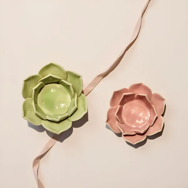Ceramic_Flower_Candle_Holder_Lotus_Diya_Set_Of_2_|_Decorative_Tealight_Holder_For_Pooja_Room,_Temple_&_Home_Decor_|_Traditional_Festival_Decoration_(Green-Pink)