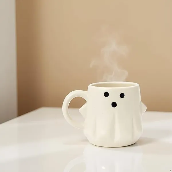 Kraftlik_Handicrafts_Ghost-Themed_Ceramic_Mug_&_Plate_Set_|_Cute_Ghost_Design_Cup_with_Tray_for_Coffee,_Tea_&_Snacks_|_White_(Tea-Cup_(Ghost_Cup)_Set_of_1)