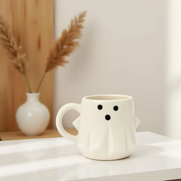 Kraftlik_Handicrafts_Ghost-Themed_Ceramic_Mug_&_Plate_Set_|_Cute_Ghost_Design_Cup_with_Tray_for_Coffee,_Tea_&_Snacks_|_White_(Tea-Cup_(Ghost_Cup)_Set_of_1)