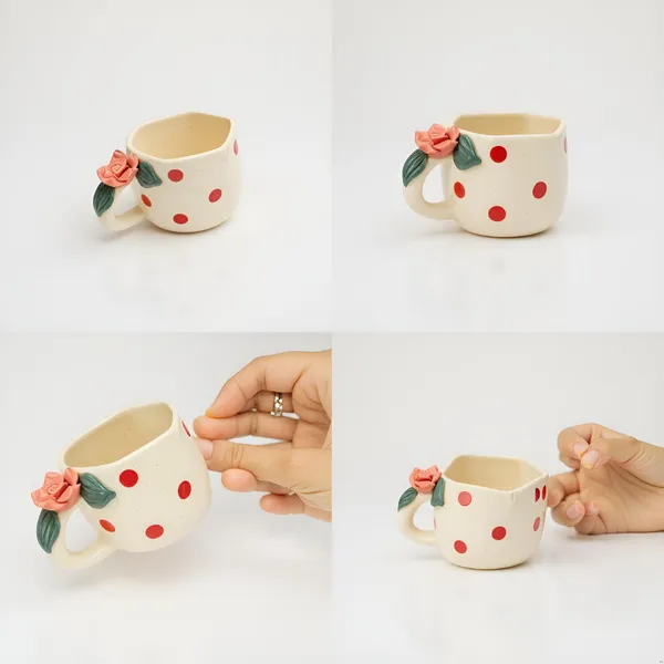 Kraftlik_Handicrafts_3D_Rose_Ceramic_Mug_|_Handmade_Polka_Dot_Coffee_&_Tea_Cup_|_Unique_Gift_for_Birthday,_Valentine_&_Anniversary_|_240ML_|_Microwave_Safe_(Rose_Cup)