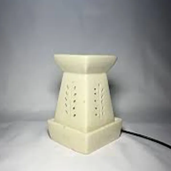 Kraftlik_Handicrafts_Aroma_Oil_Ceramic_Diffuser_Burner_in_Tulsi__with_Electric_Fragrance_Diffuser_Burner_with_Oil_for_Room/Office/Home_Decor_(Square_Shape)